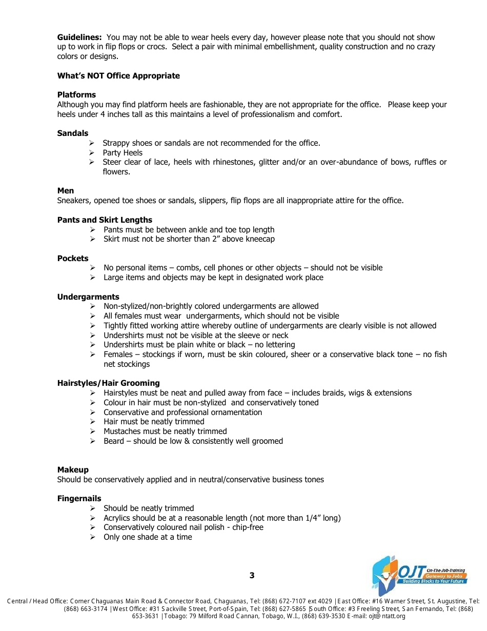 Code of Conduct Template - Ojt - Trinidad and Tobago, Page 3