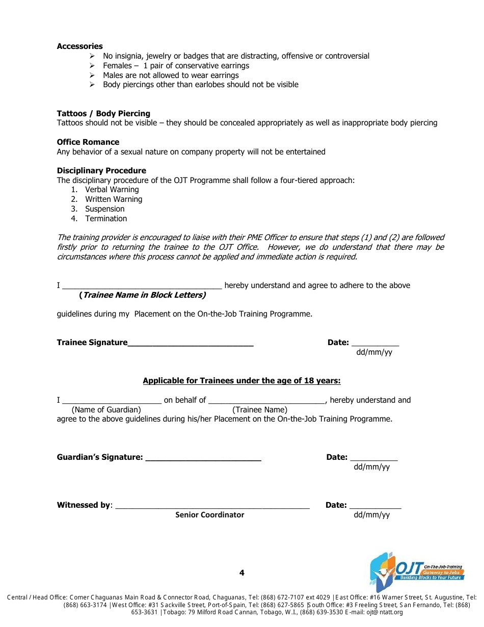 Code of Conduct Template - Ojt - Trinidad and Tobago, Page 4
