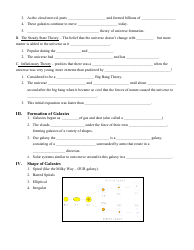 Origin and Formation of the Universe Worksheet - Integrated Science 2, Tamalpais Union High School District, Page 2
