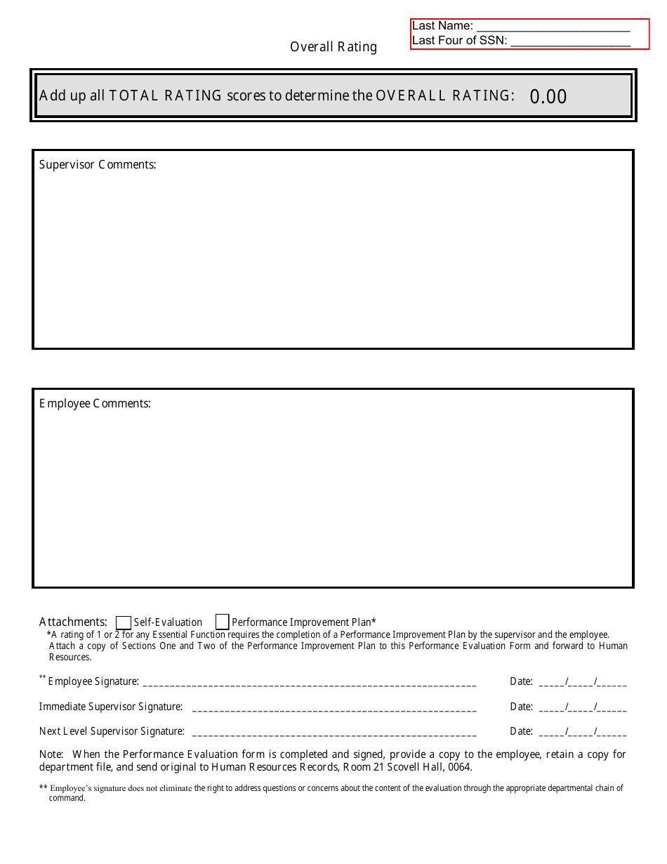 Performance Evaluation Form - University of Kentucky, Page 4