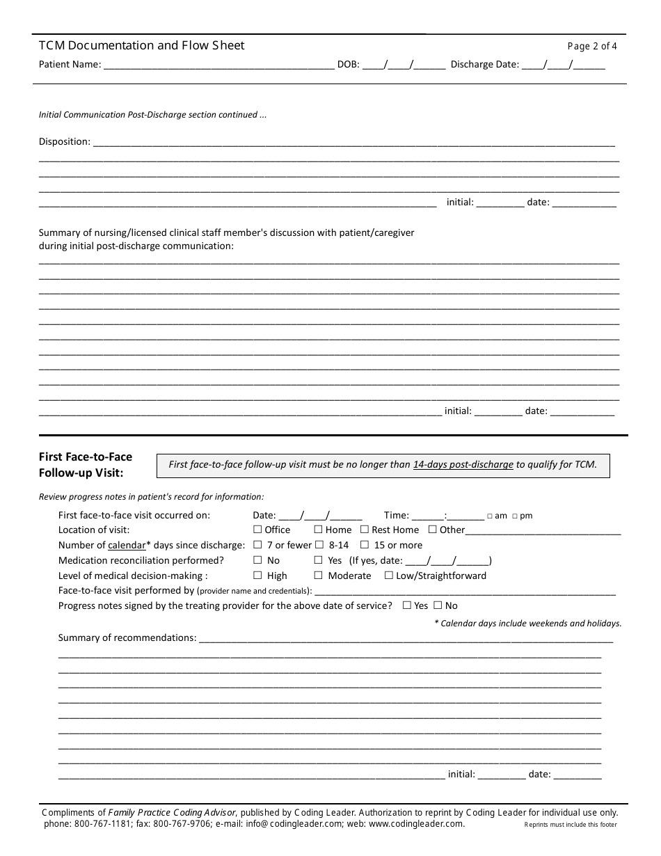 Tcm Documentation and Flow Sheet Template Download Printable PDF ...