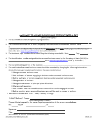 Amendment of Assumed Business Name Certificate - North Carolina