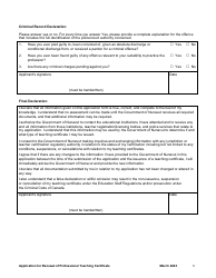 Application for Renewal of Professional Teaching Certificate - Nunavut, Canada, Page 3