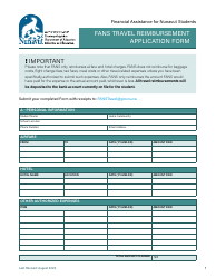 Document preview: Fans Travel Reimbursement Application Form - Nunavut, Canada
