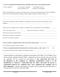 Va. OCR Form 01 Complaint Questionnaire - Virginia, Page 4