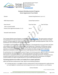Form AGR-6491 Grant Agreement Contract - Compost Reimbursement Program - Sample - Washington