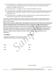 Form AGR-6491 Grant Agreement Contract - Compost Reimbursement Program - Sample - Washington, Page 2