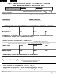 Form R Less Than Statutory Notice (Lsn) - Washington