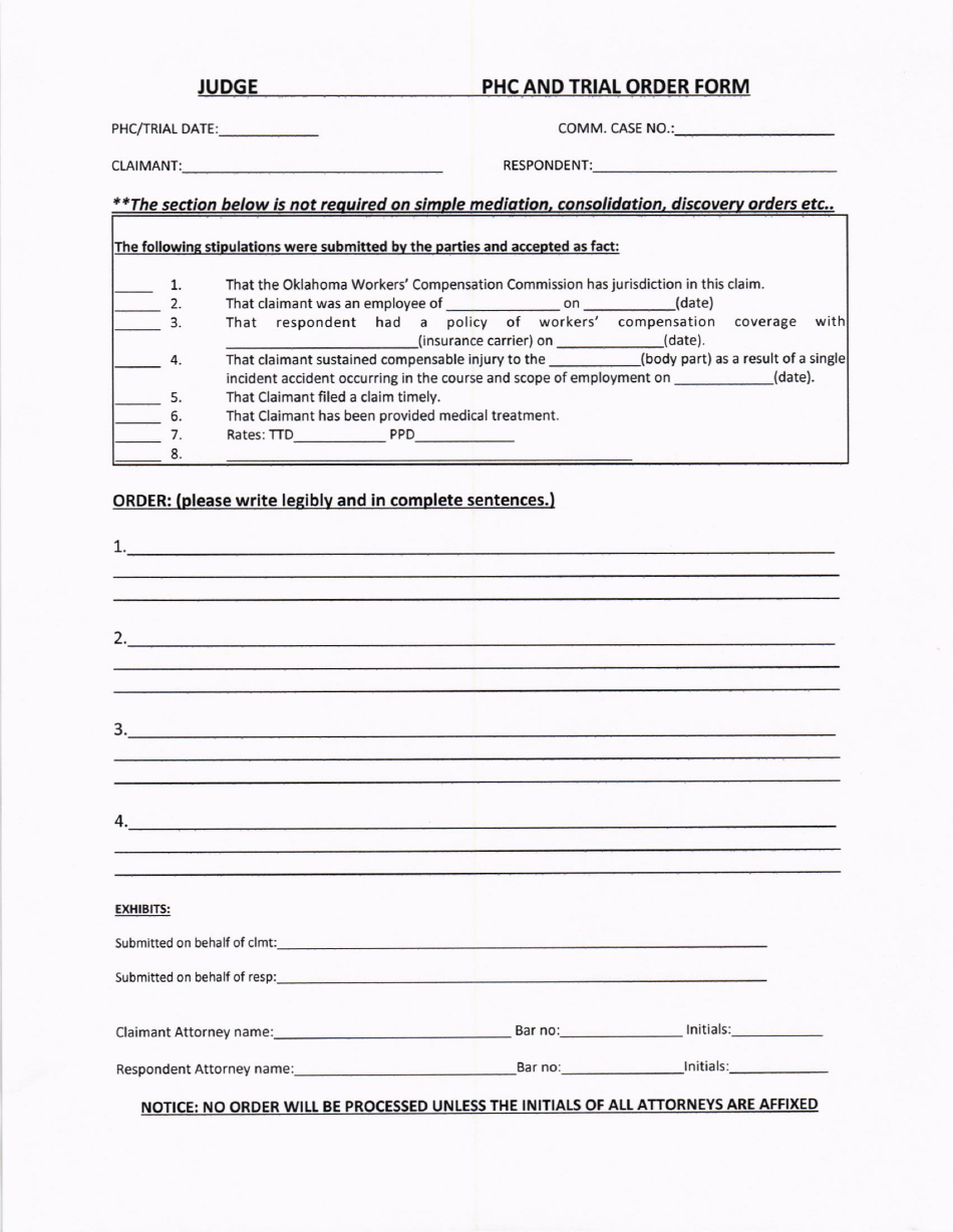 Order Request Form - Oklahoma, Page 1