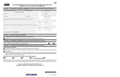 Form DL410 ID California Identification Card or Senior Identification Card Renewal by Mail Eligibility Information - California, Page 2