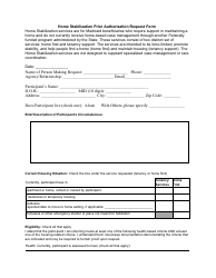 Home Stabilization Prior Authorization Request Form - Rhode Island