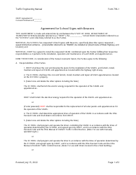 Form 796-1 Agreement for School Signs With Beacons - Ohio