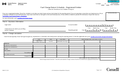 Document preview: Form B400-3 Fuel Charge Return Schedule - Registered Emitter - Canada