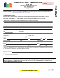 Document preview: Commercial Occupancy Permit Application - City of Troy, Michigan