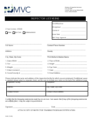 Form IS-90 Inspector Licensing Application - New Jersey