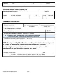 Form DCA BBS37A-304 Marriage and Family Therapist Experience Verification - Out-of-State or out-Of-Country Experience - California, Page 2