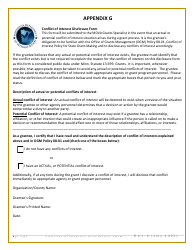 Document preview: Appendix G Conflict of Interest Disclosure Form - Minnesota