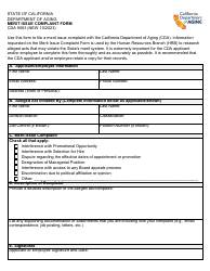 Document preview: Form CDA9083 Merit Issue Complaint Form - California