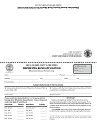 Form WR-0769 Waterfowl Blind Application - Reelfoot Lake Wma - Tennessee