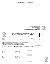 Form WR-0714 Waterfowl Blind Application - Old Hickory Wma &amp; Cheatham Lake Wma - Tennessee