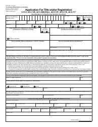 Document preview: Form DR2395 Application for Title and/or Registration - Colorado