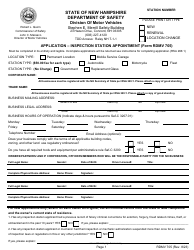 Form RDMV705 Application - Inspection Station Appointment - New Hampshire, Page 3