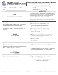Form DWS-ARK-WIOA I-B2.8 Individual With Barriers to Employment Checklist for Adult, Dislocated Worker, and Youth Programs - Arkansas