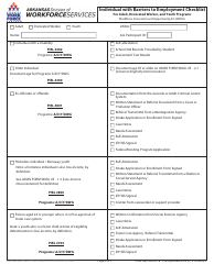 Form DWS-ARK-WIOA I-B2.8 Individual With Barriers to Employment Checklist for Adult, Dislocated Worker, and Youth Programs - Arkansas, Page 2