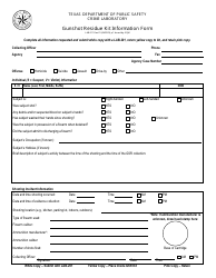 Document preview: Form LAB-211 Gunshot Residue Kit Information Form - Texas