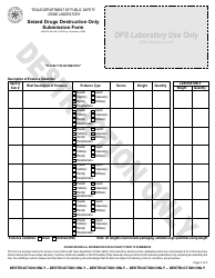 Form LAB-202 Seized Drugs Destruction Only Submission Form - Texas, Page 2