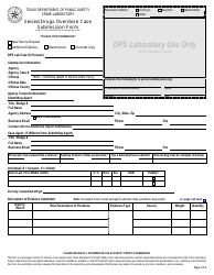 Form LAB-217 Seized Drugs Overdose Case Submission Form - Texas