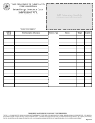Form LAB-217 Seized Drugs Overdose Case Submission Form - Texas, Page 2