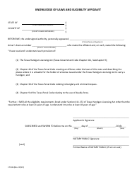 Document preview: Form LTC-86 Knowledge of Laws and Eligibility Affidavit - Texas