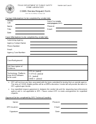 Document preview: Form LAB-215 Codis Review Request Form - Texas