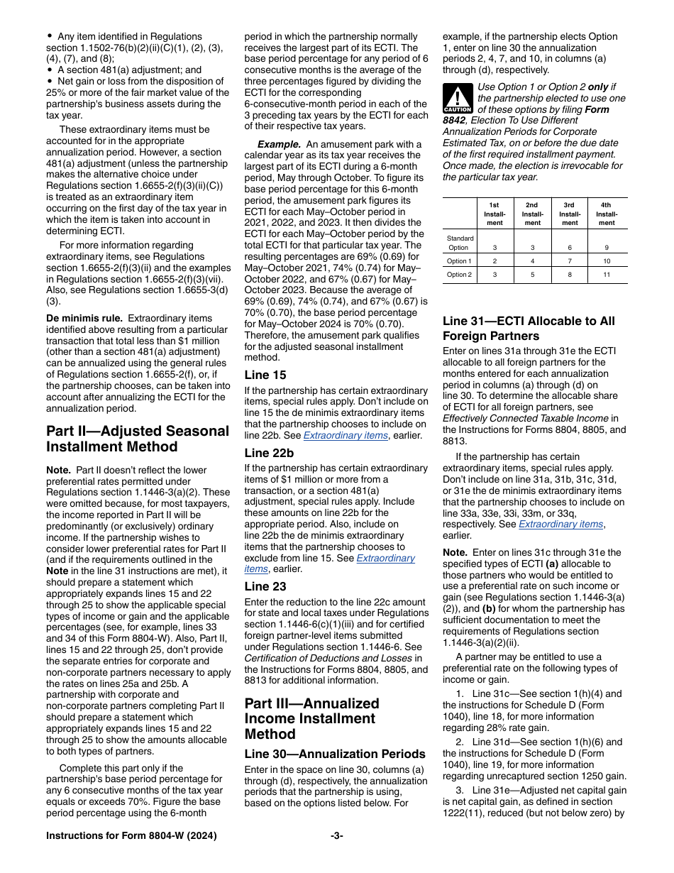 Instructions for IRS Form 8804-W Installment Payments of Section 1446 Tax for Partnerships, Page 3