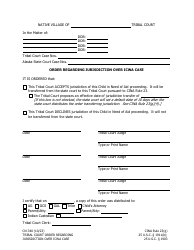 Document preview: Form CN-340 Order Regarding Jurisdiction Over Icwa Case - Alaska