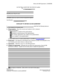Document preview: Form CIV-325 Complaint to Enforce Ak Odr Agreement - Alaska