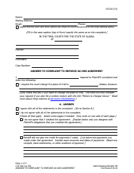 Document preview: Form CIV-326 Answer to Complaint to Enforce Ak Odr Agreement - Alaska