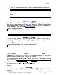 Form CIV-326 Answer to Complaint to Enforce Ak Odr Agreement - Alaska, Page 2