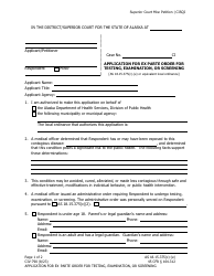 Document preview: Form CIV-790 Application for Ex Parte Order for Testing, Examination, or Screening - Alaska
