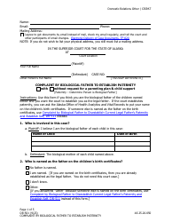 Form DR-501 Complaint by Biological Father to Establish Paternity - Alaska