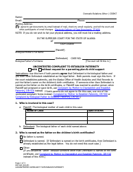 Form DR-520 Uncontested Complaint to Establish Paternity - Alaska