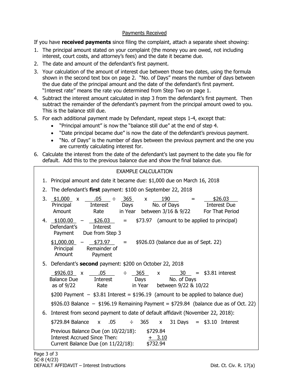Form SC-8 Default Affidavit and Request for Judgment - Alaska, Page 4