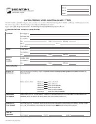 Form LIIB-305 Unfired Pressure Vessel Industrial Board Petition - Pennsylvania