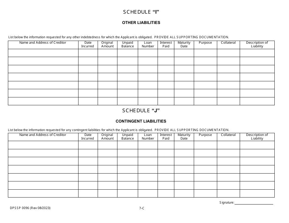 Form DPSSP0094 Part C Corporate Certification Application - Financial Disclosure - Louisiana, Page 11