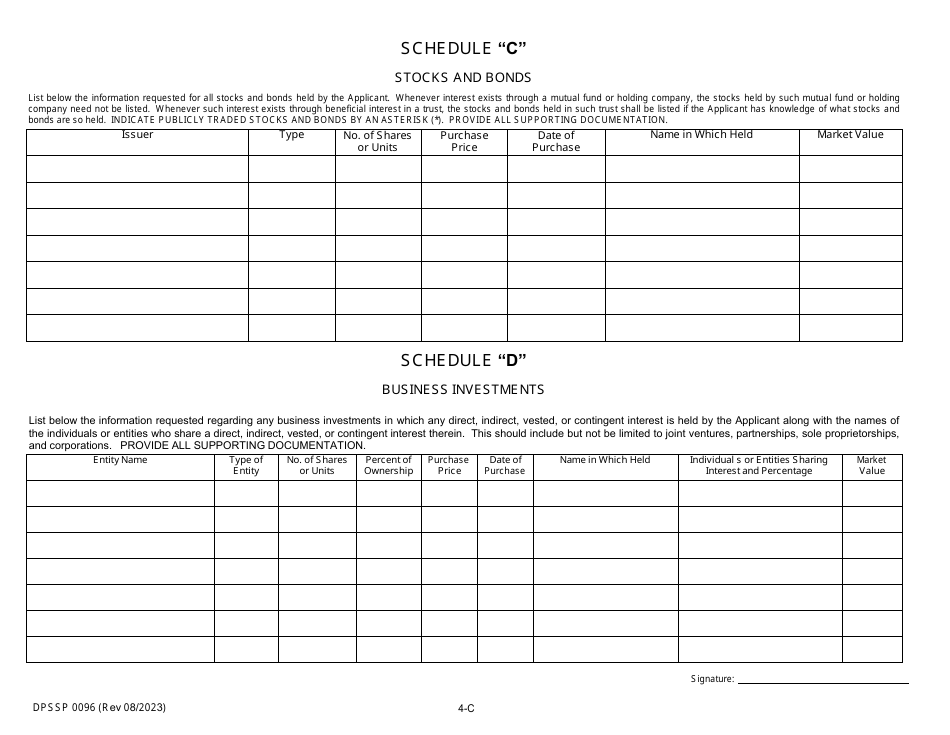 Form DPSSP0094 Part C Corporate Certification Application - Financial Disclosure - Louisiana, Page 8