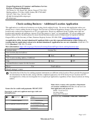Document preview: Form 440-4770 Check-Cashing Business - Additional Location Application - Oregon