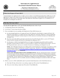 Instructions for USCIS Form I-601A Application for Provisional Unlawful Presence Waiver