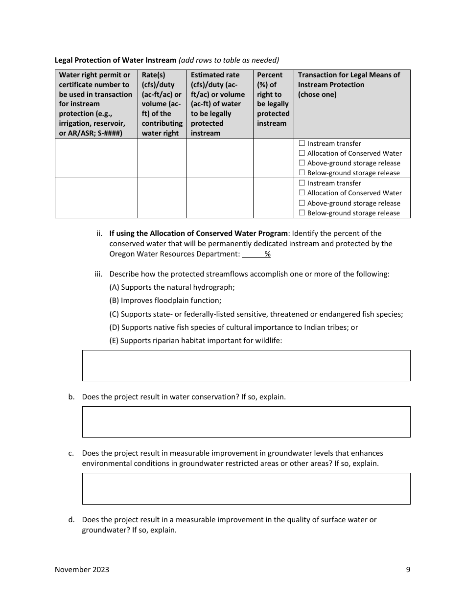 Irrigation Modernization Funding Grant Application - Oregon, Page 10