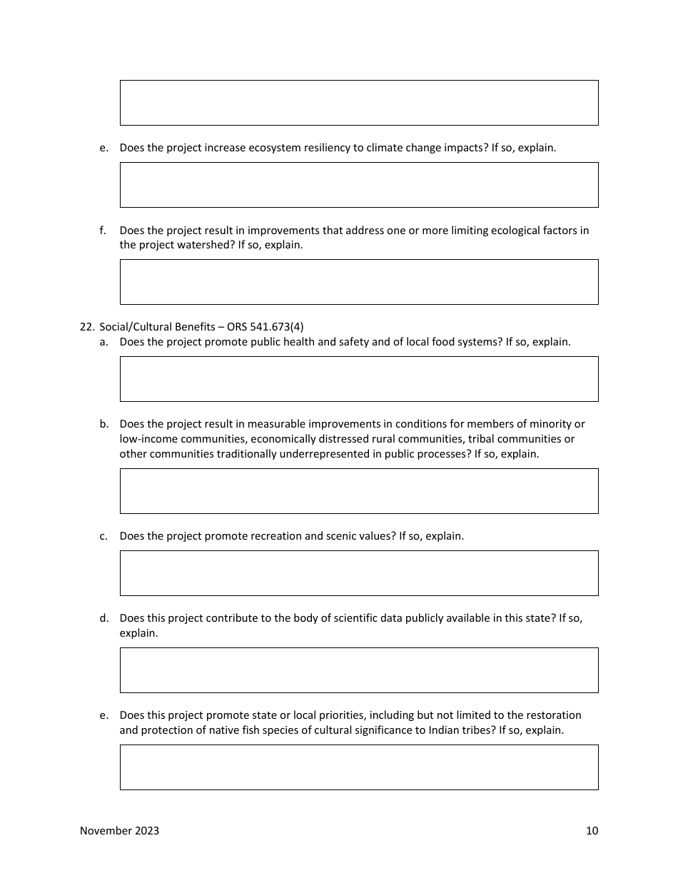 Irrigation Modernization Funding Grant Application - Oregon, Page 11
